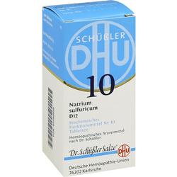 Eine Packung Schüßler-Salze Nr. 10, Natrium sulfuricum D12 Tabletten.