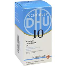 Schachtel mit der Aufschrift "Schüßler Salze Nr. 10, Natrium sulfuricum D6".
